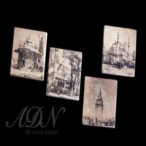 İkili Taş Bardak Altlığı İstanbul