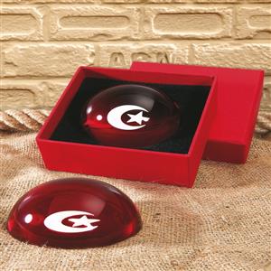 Cam Kağıt Ağırlığı Ay  Yıldız