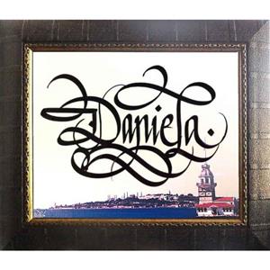 HY107 - Kız Kulesi ve İstanbul Silüeti Resimli Çerçeveli Tablo