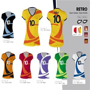 Retro Yeni Nesil Dijital Bayan Voleybol Forması
