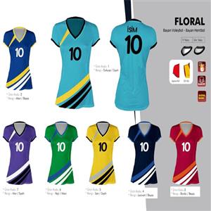 Floral    Yeni Nesil Dijital Bayan Voleybol Forması