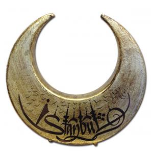 HY002 - Seramik  Antik Altın Kaplamalı Hilal